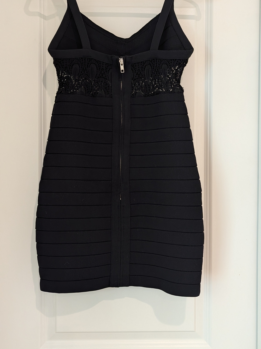 NBD X The Naven Twins Black Mini Bandage Dress with Lace Waist - Picture 2 of 6
